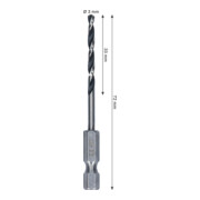 Bosch Foret hélicoïdal HSS métal, 3 x 33 x 72 mm, tige HEX 1/4-4