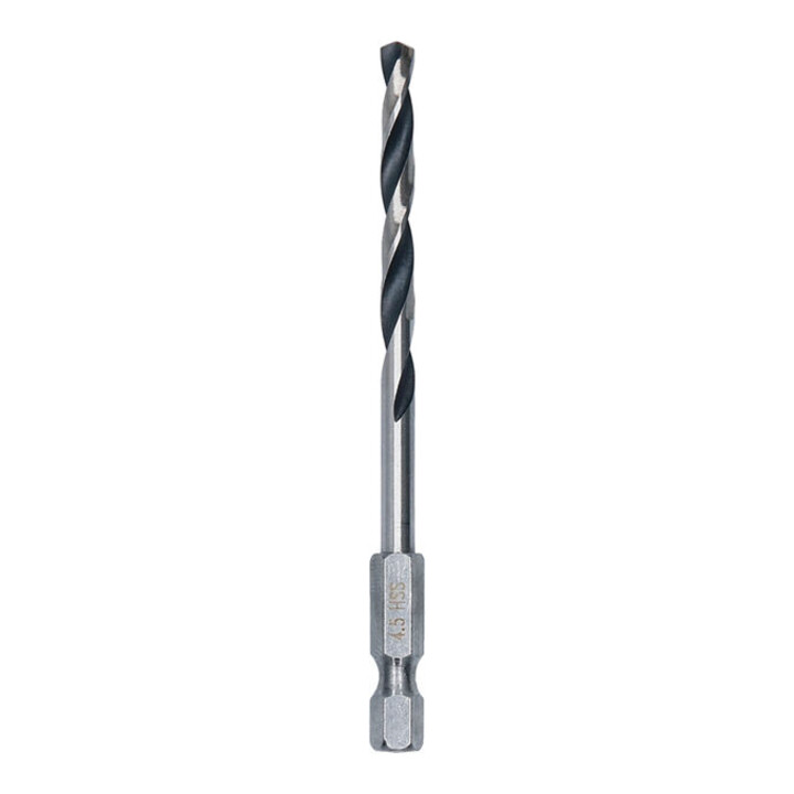Bosch Foret hélicoïdal HSS métal, 4,5 x 47 x 87 mm, queue HEX 1/4