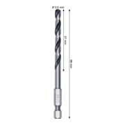 Bosch Foret hélicoïdal HSS métal, 5,5 x 57 x 98 mm, tige HEX 1/4-4