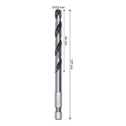 Bosch Foret hélicoïdal HSS métal, 6,5 x 63 x 107 mm, queue HEX 1/4-4
