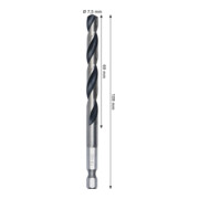 Bosch Foret hélicoïdal HSS métal, 7,5 x 69 x 109 mm, tige HEX 1/4-4