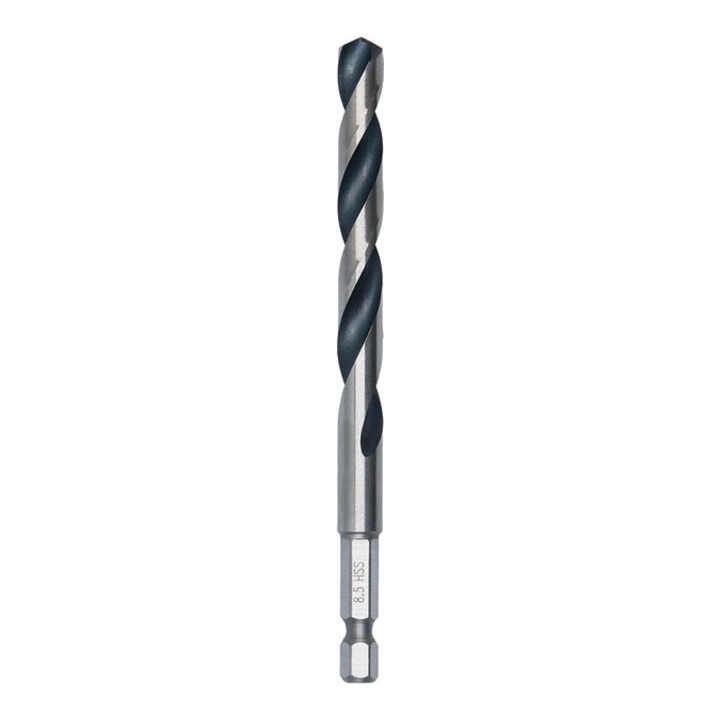 Bosch Foret hélicoïdal HSS métal, 8,5 x 75 x 117 mm, tige HEX 1/4