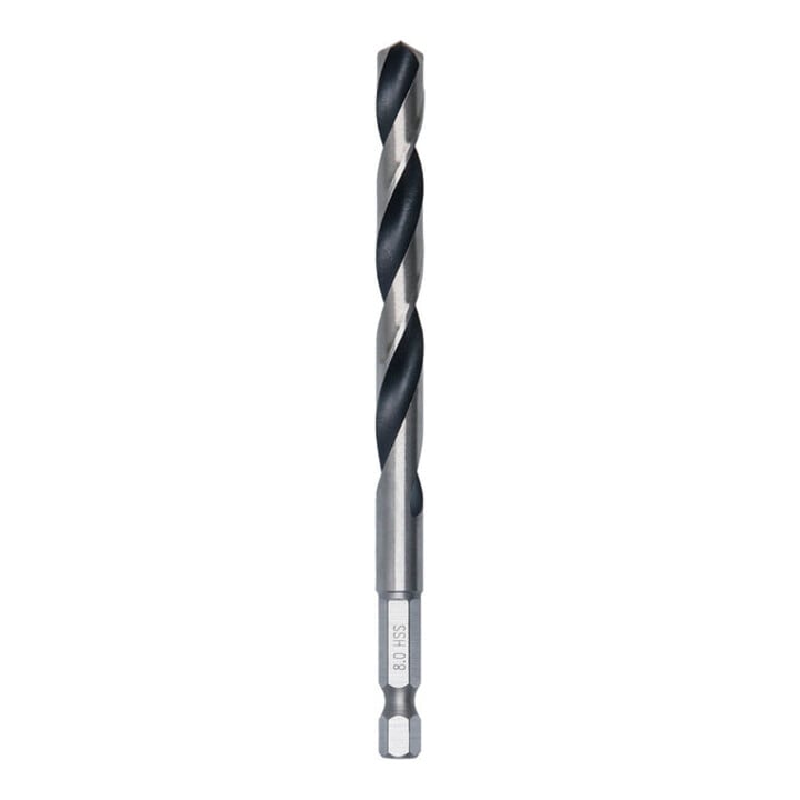 Bosch Foret hélicoïdal HSS métal, 8 x 75 x 117 mm, tige HEX 1/4
