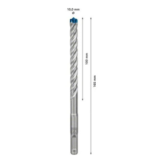 Bosch Forets à percussion EXPERT 10x100x165mm VE de 50 pièces SDS plus-7X