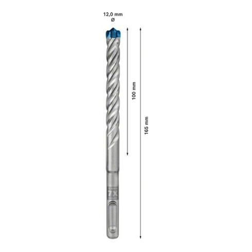 Bosch Forets à percussion EXPERT 12x100x165mm VE de 10 pièces SDS plus-7X