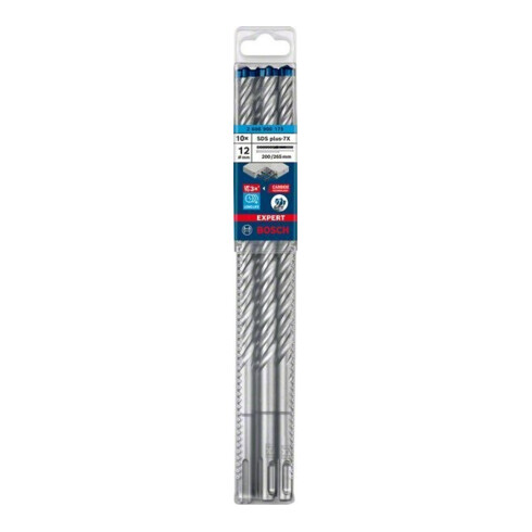 Bosch Forets à percussion EXPERT 12x200x265mm VE de 10 pièces SDS plus-7X