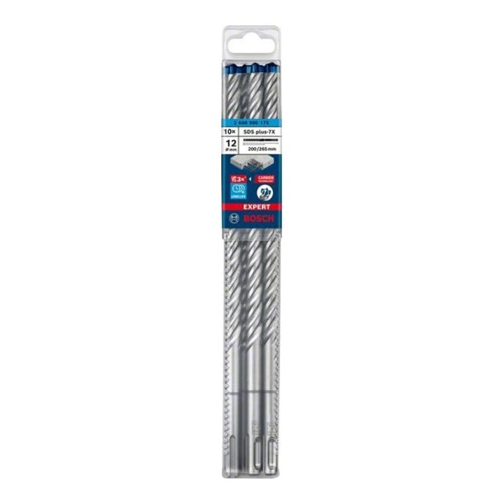 Bosch Forets à percussion EXPERT 12x200x265mm VE de 10 pièces SDS plus-7X