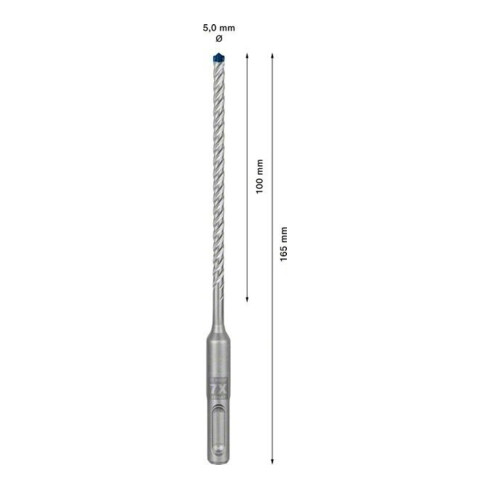Bosch Forets à percussion EXPERT 5x100x165mm VE de 30 pièces SDS plus-7X