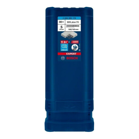 Bosch Forets à percussion EXPERT 5x100x165mm VE de 30 pièces SDS plus-7X