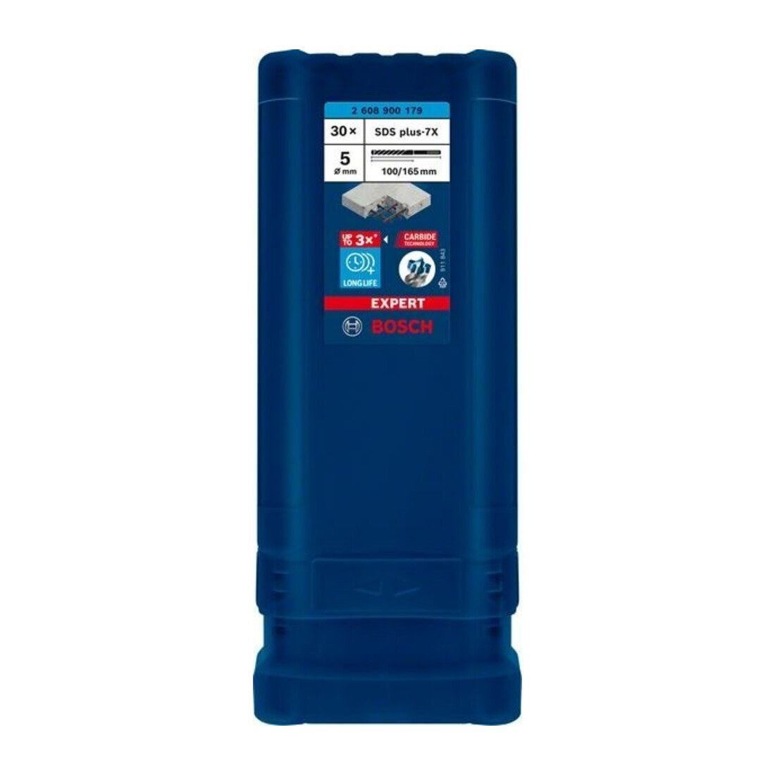 Bosch Forets à percussion EXPERT 5x100x165mm VE de 30 pièces SDS plus-7X