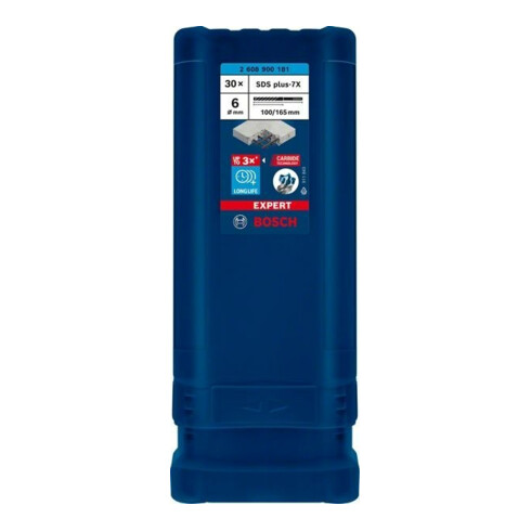 Bosch Forets à percussion EXPERT 6x100x165mm VE de 30 pièces SDS plus-7X