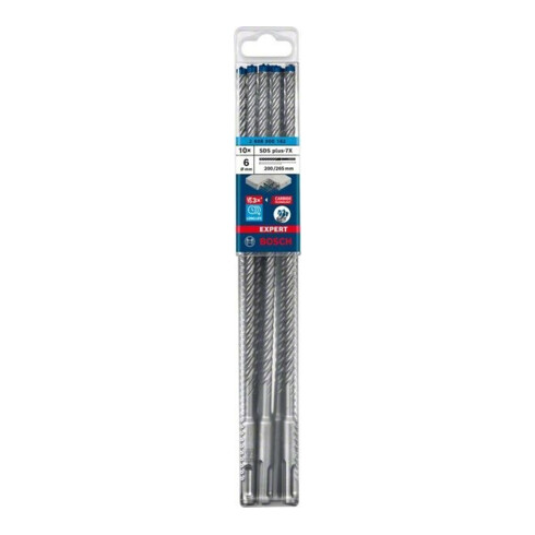 Bosch Forets à percussion EXPERT 6x200x265mm VE de 10 pièces SDS plus-7X