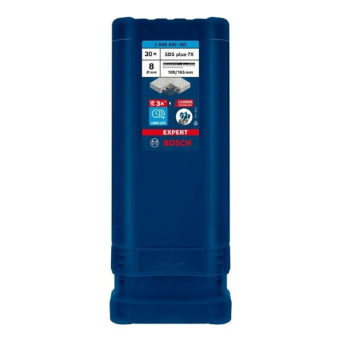 Bosch Forets à percussion EXPERT 8x100x165mm VE de 30 pièces SDS plus-7X