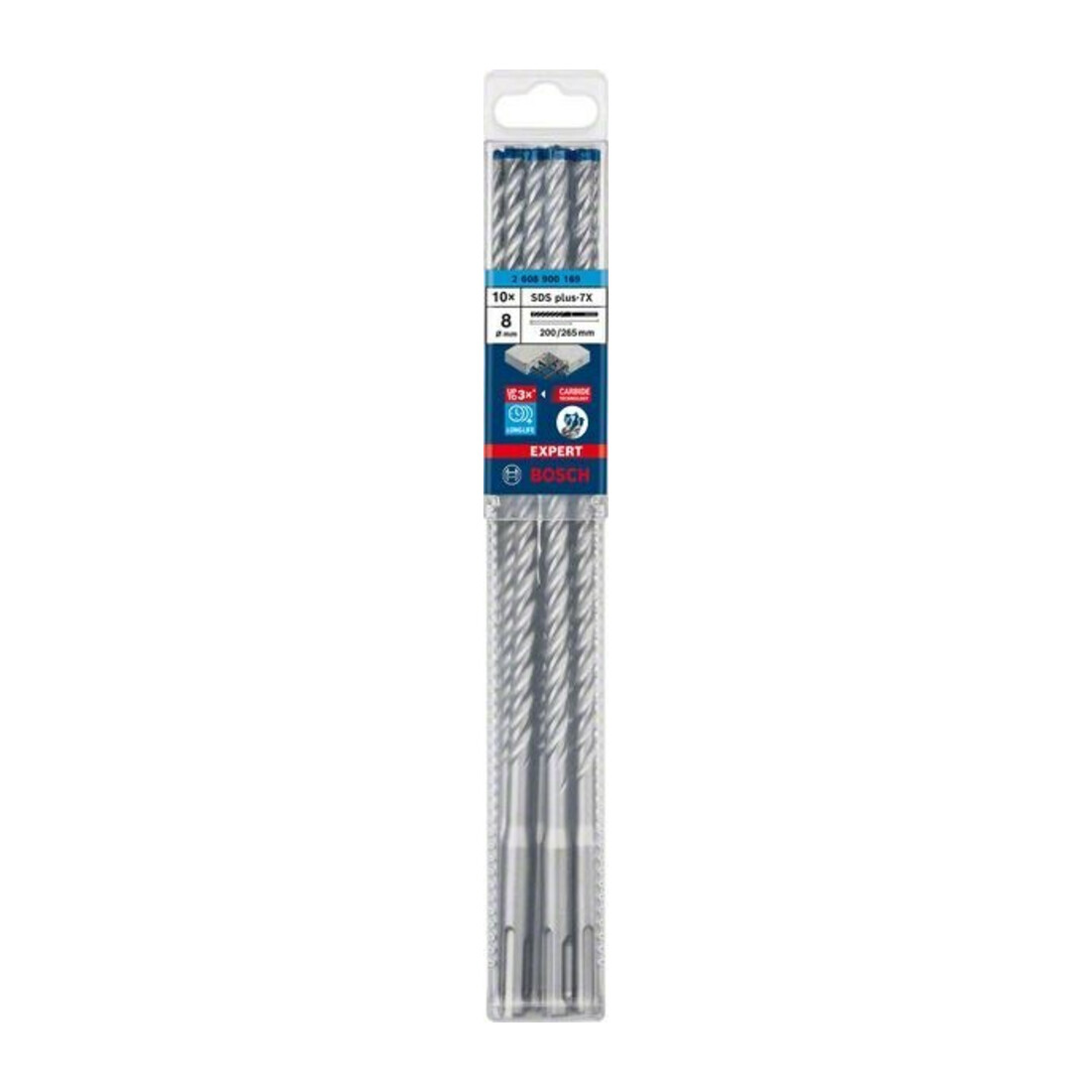 Bosch Forets à percussion EXPERT 8x200x265mm VE de 10 pièces SDS plus-7X