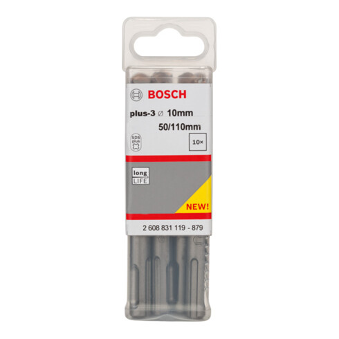 Bosch Forets à percussion plus-3, 10x50x110 mm, 10 pcs