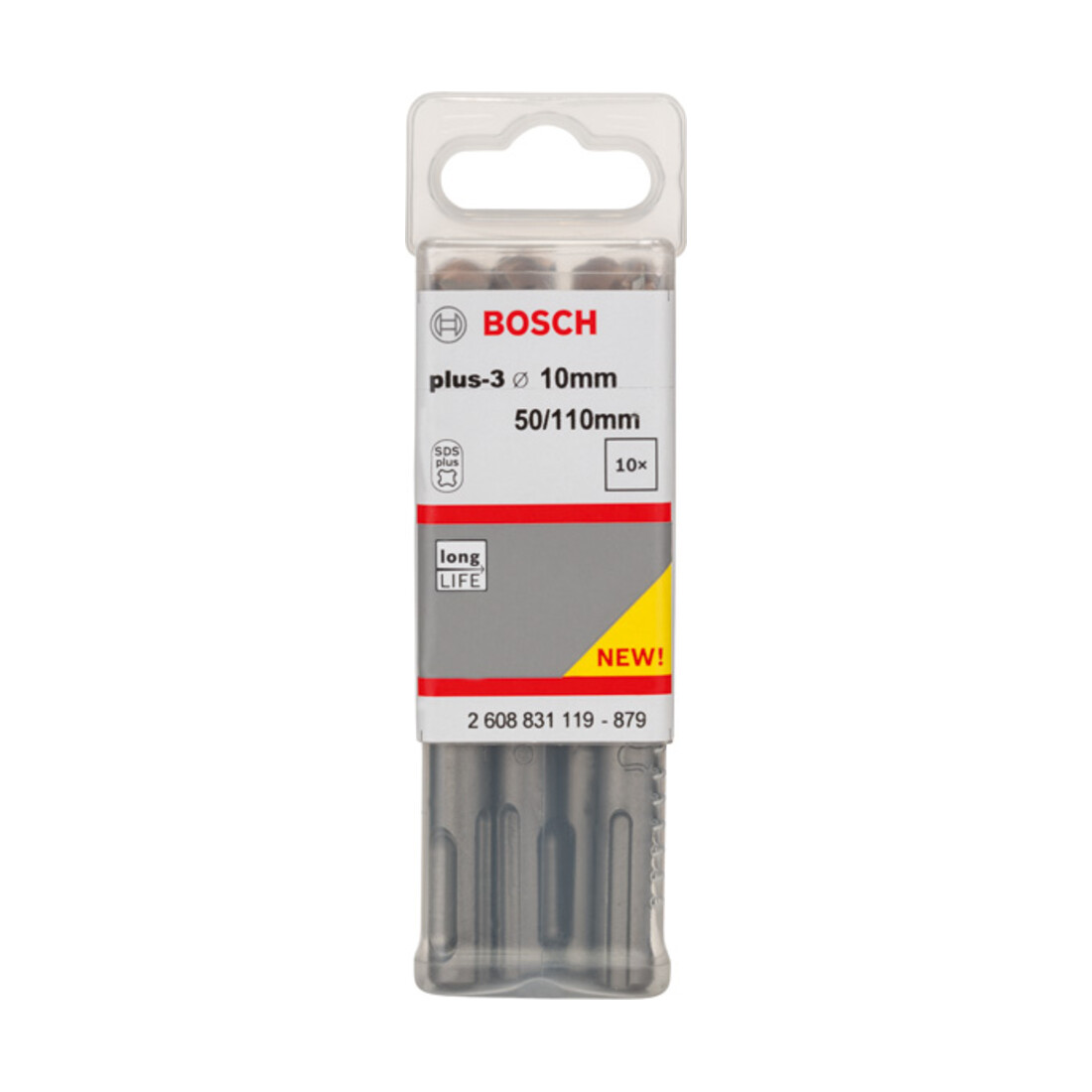 Bosch Forets à percussion plus-3, 10x50x110 mm, 10 pcs
