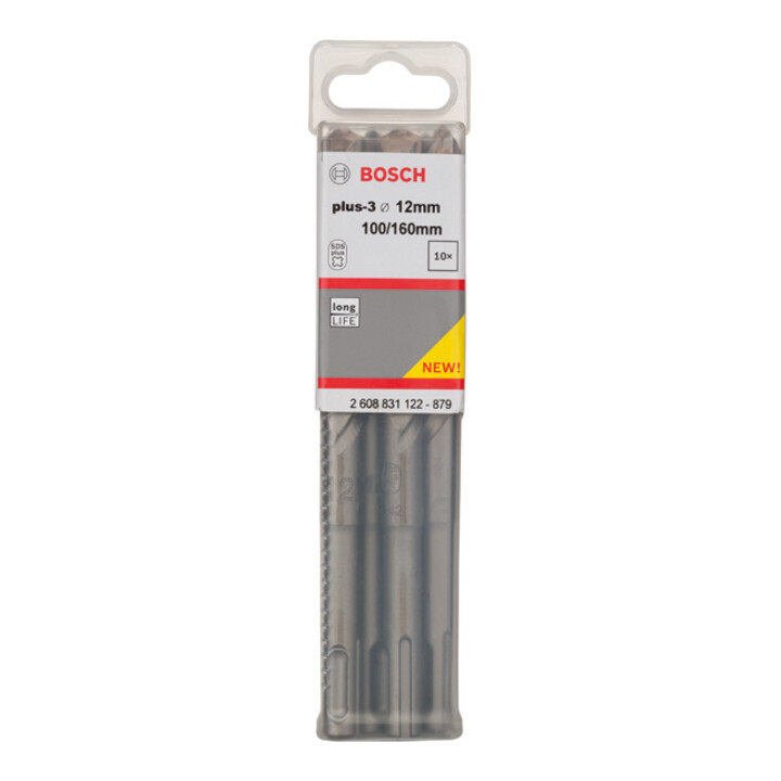 Bosch Forets à percussion plus-3, 12x100x160mm, 10 pcs.