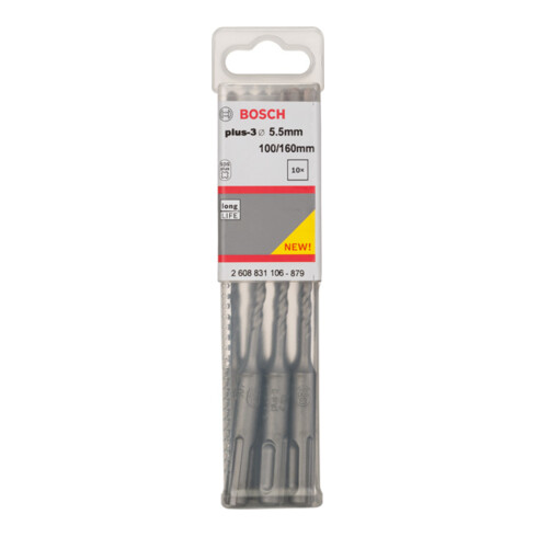 Bosch Forets à percussion plus-3, 5,5x100x160mm 10 pcs.
