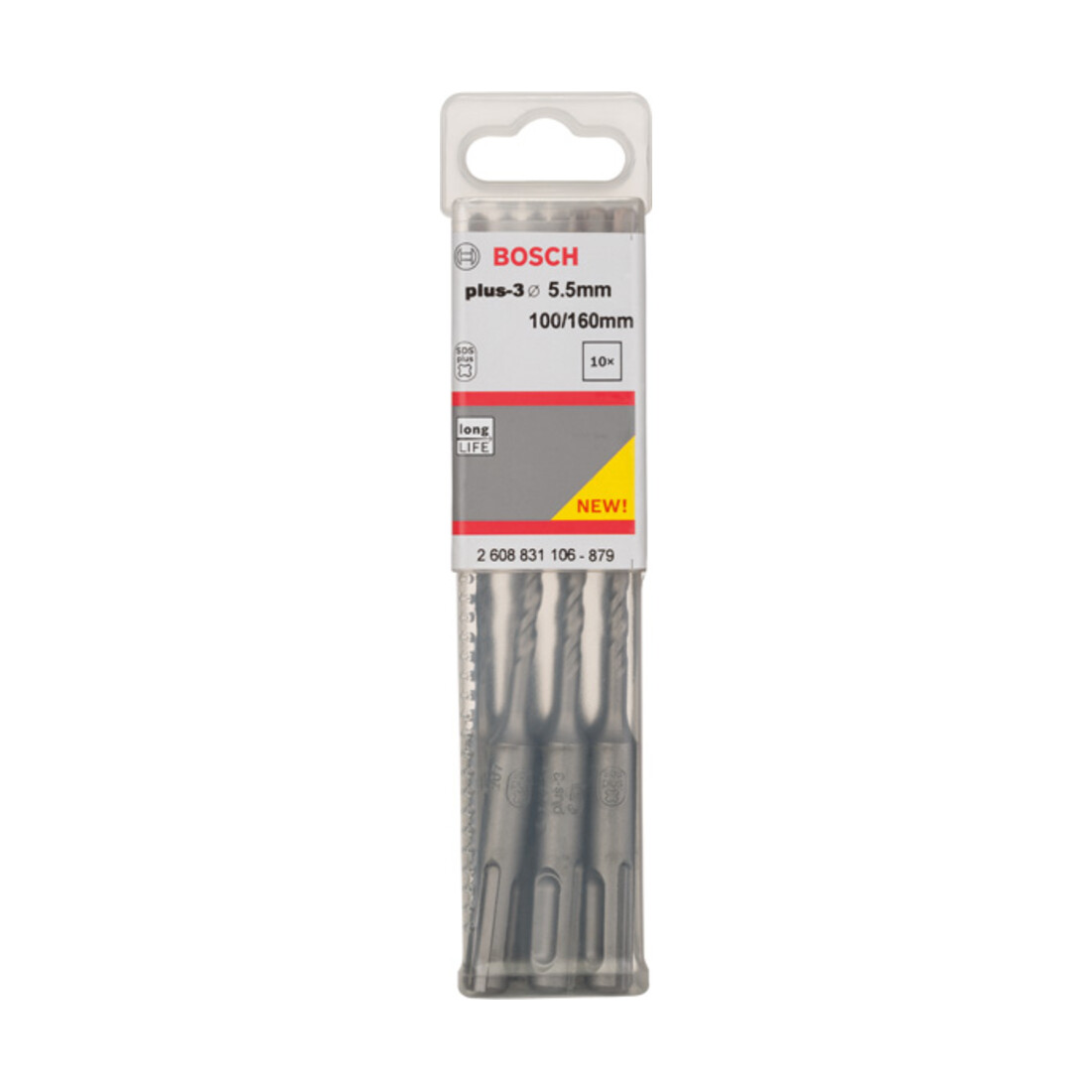 Bosch Forets à percussion plus-3, 5,5x100x160mm 10 pcs.