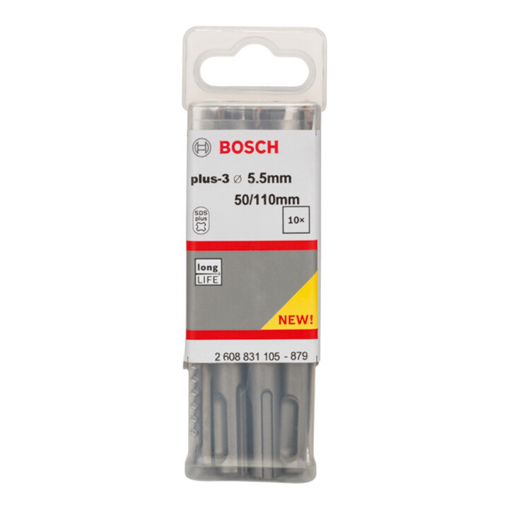 Bosch Forets à percussion plus-3, 5,5x50x110mm 10 pcs