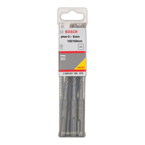 Bosch Forets à percussion plus-3, 6x100x160mm, 10 pcs.