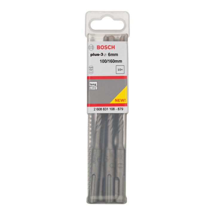 Bosch Forets à percussion plus-3, 6x100x160mm, 10 pcs.