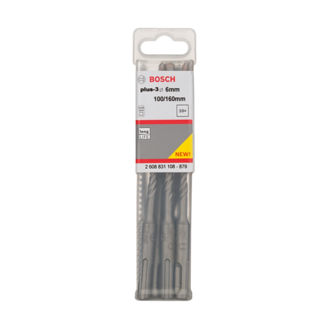 Bosch Forets à percussion plus-3, 6x100x160mm, 10 pcs.