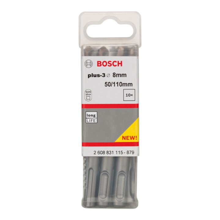 Bosch Forets à percussion plus-3, 8x50x110mm 10 pcs.