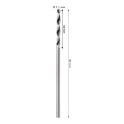 Bosch Forets hélicoïdaux HSS métal, 1,5 x 18 x 40 mm, queue CYL, 2 pièces-4