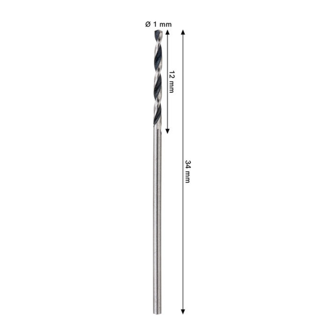 Bosch Forets hélicoïdaux HSS métal, 1 x 12 x 34 mm, tige CYL, 2 pièces