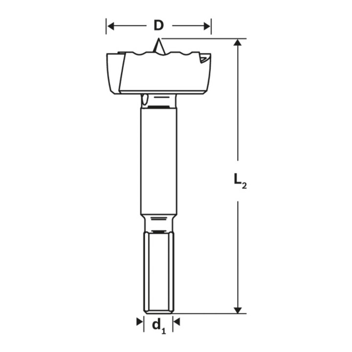 Bosch Forstnerbohrer DIN 7483 G 40 x 90 mm d 10 mm toothed-edge