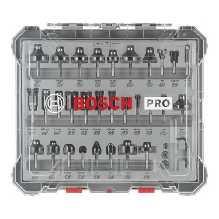Bosch Fräser-Set 6-mm-Schaft 30-teilig