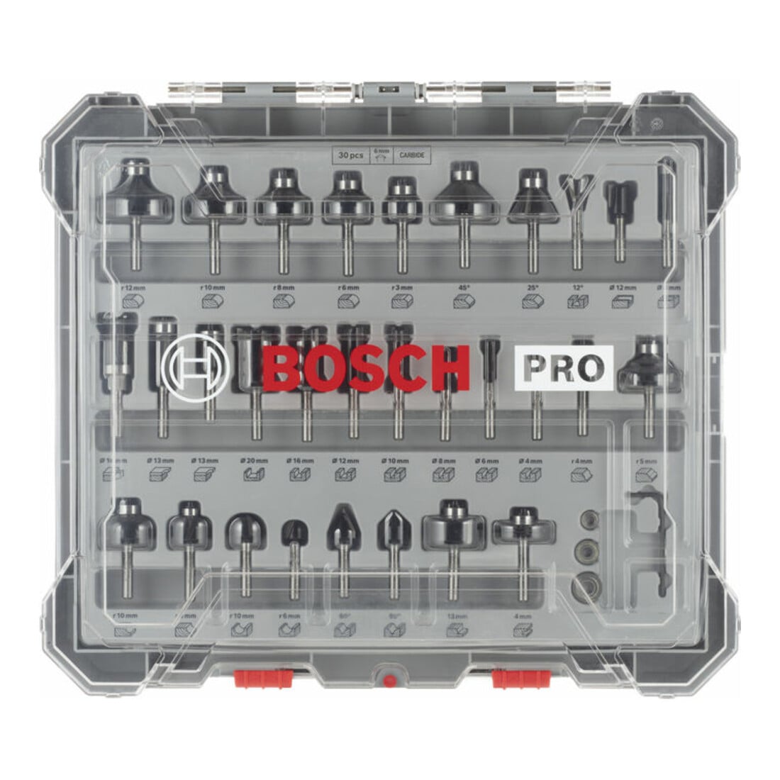 Bosch Fräser-Set 6-mm-Schaft 30-teilig