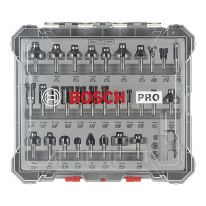 Bosch Fräser-Set, 8-mm-Schaft, 30-teilig