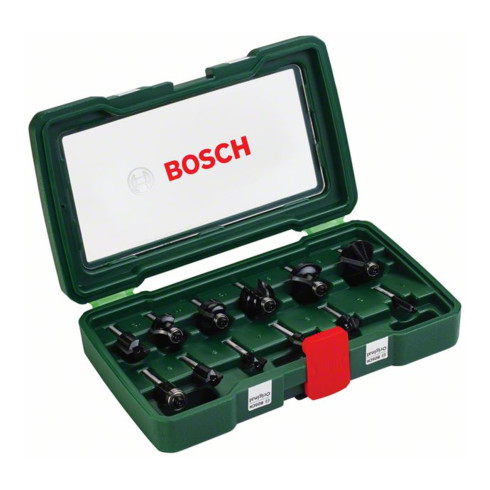 Bosch Fräser-Set-HM, 12-teilig, Durchmesser: 1/4" Schaft