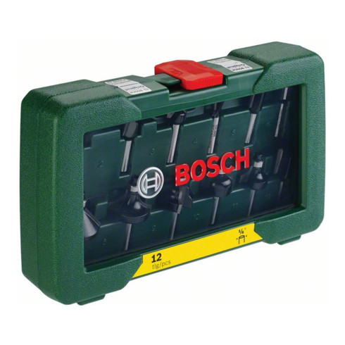 Bosch Fräser-Set-HM, 12-teilig, Durchmesser: 1/4" Schaft