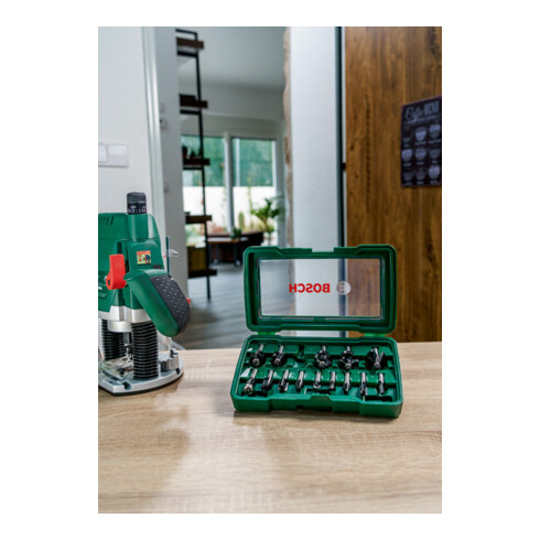 Bosch Fräser-Set-HM, 15-teilig, Durchmesser: 1/4" Schaft