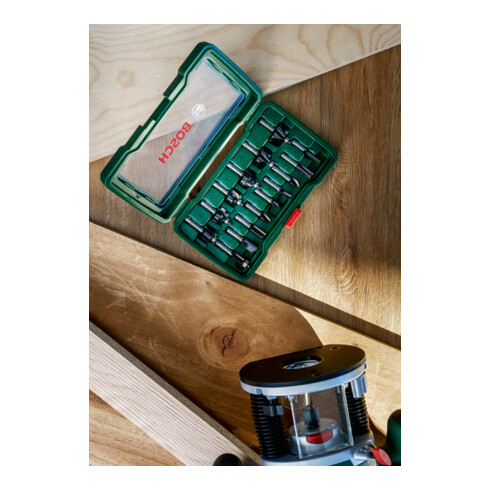 Bosch Fräser-Set-HM, 15-teilig, Durchmesser: 1/4" Schaft