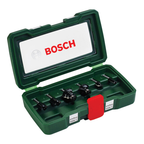 Bosch Fräser-Set-HM, 6-teilig, Durchmesser: 1/4" Schaft