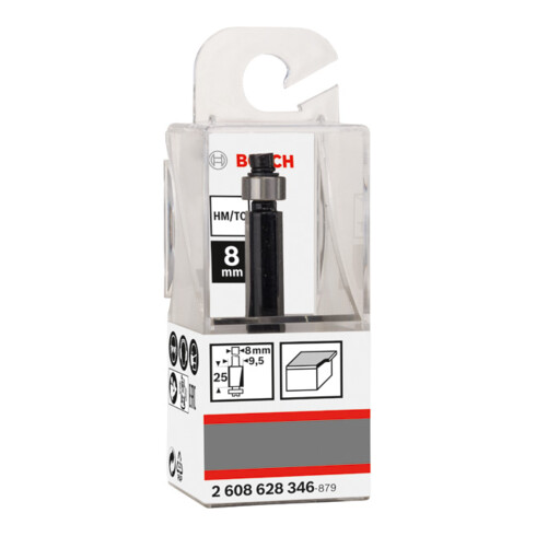 Bosch Fresa a livello Standard for Wood 8 mm diametro 9,5 mm lunghezza di lavoro 25,4 mm lunghezza complessiva 68 mm
