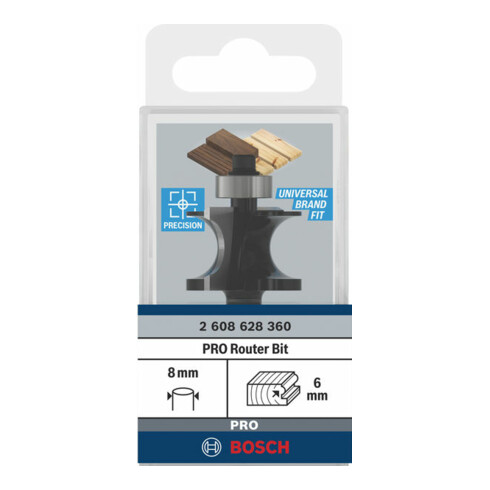 Bosch Fresa a mezzo tondo Standard for Wood 8 mm 6 mm 19 mm 63 mm