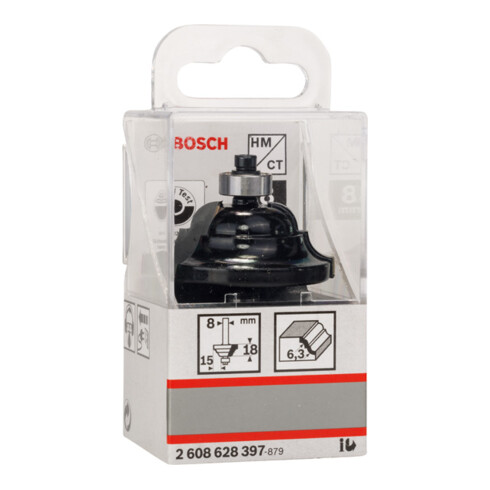 Bosch Fresa a profilo D 8mm R1 6,3mm L15mm L18mm G 60mm