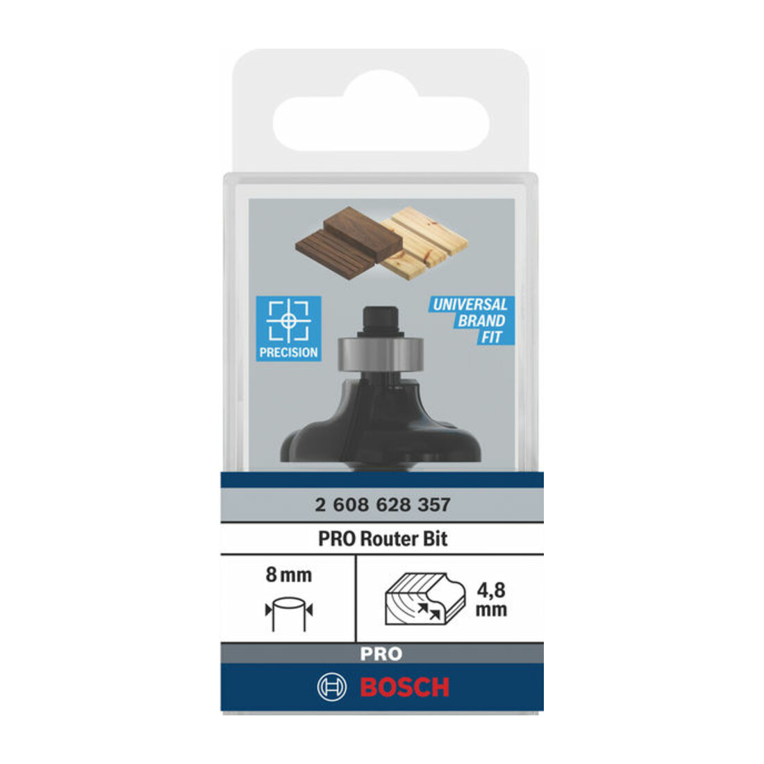 Bosch Fresa a profilo G 8mm R1 4,8mm P 31,8mm L12,4mm G 54mm