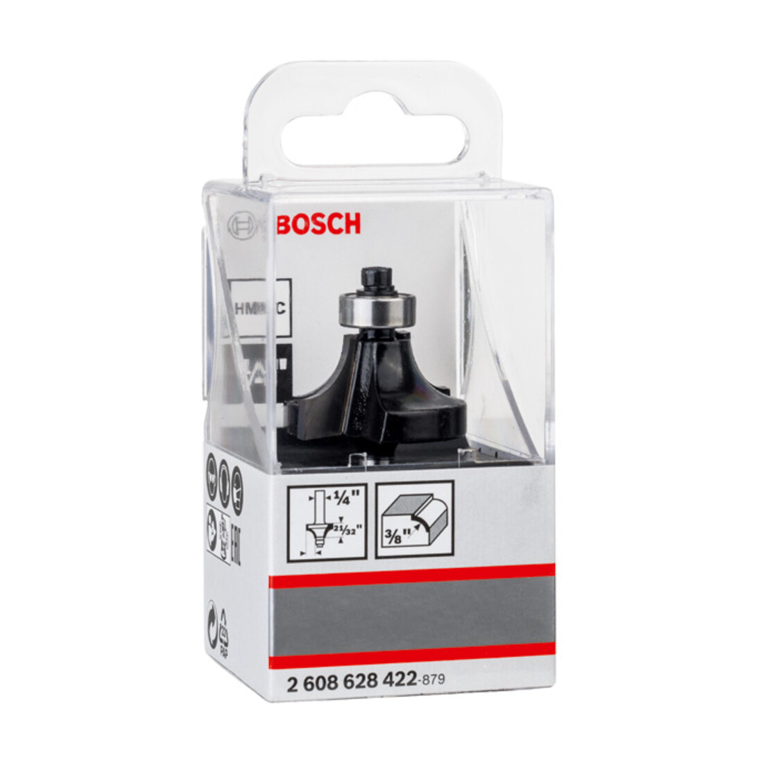 Bosch Fresa a quarto di giro 1/4", R1 9,5mm, P 31,8mm, L16,2mm, G 57mm