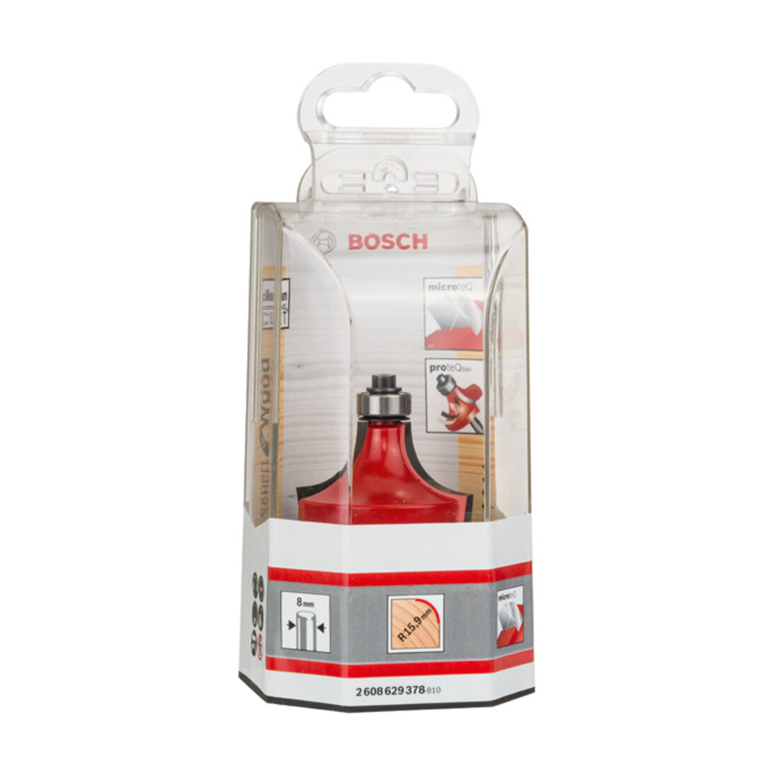 Bosch Fresa per arrotondare Expert for Wood 8 mm diametro 44,4 mm raggio 15,9 mm lunghezza di lavoro 22,2 mm lunghezza complessiva 64 mm