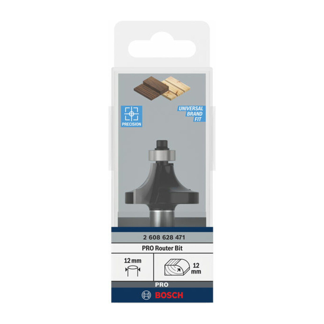 Bosch Fresa per arrotondare Standard for Wood, 12mm R1 12mm L19mm G 70mm