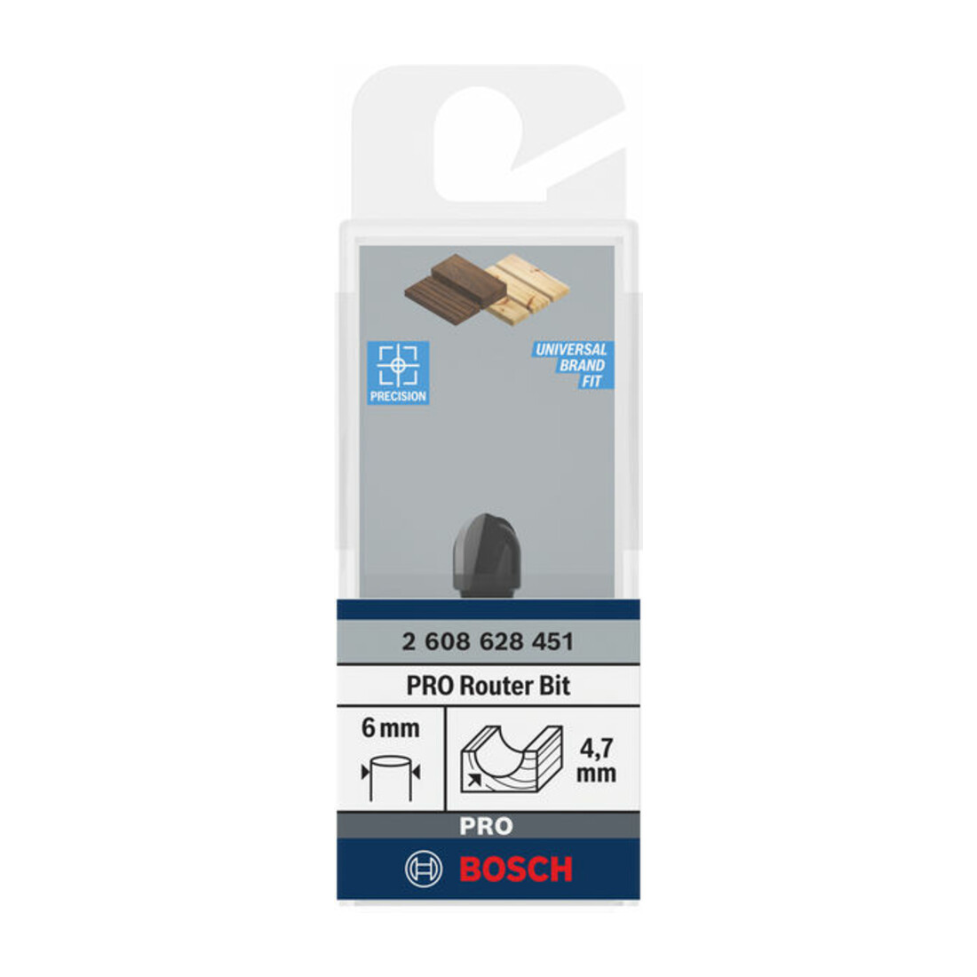Bosch Fresa per filetti 6mm R1 4,7mm P 9,5mm L9,2mm G 40mm