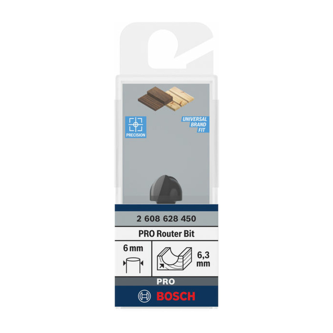 Bosch Fresa per filetti 6mm R1 6,3mm P 12,7mm L9,2mm G 40mm