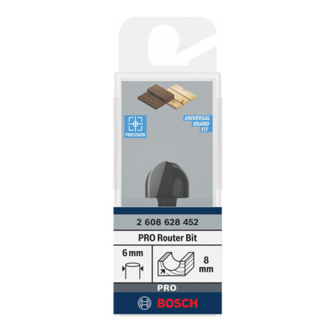 Bosch Fresa per filetti 6mm R1 8mm P 15,9mm L12,3mm G 45mm