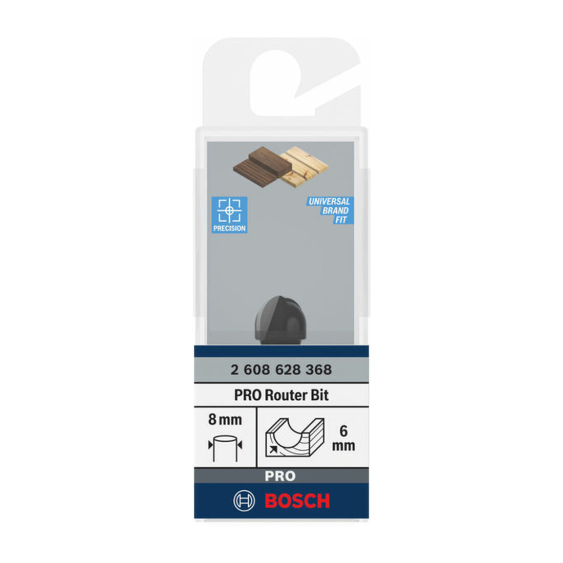 Bosch Fresa per filetti 8mm R1 6mm D 12mm L9,2mm G 40mm